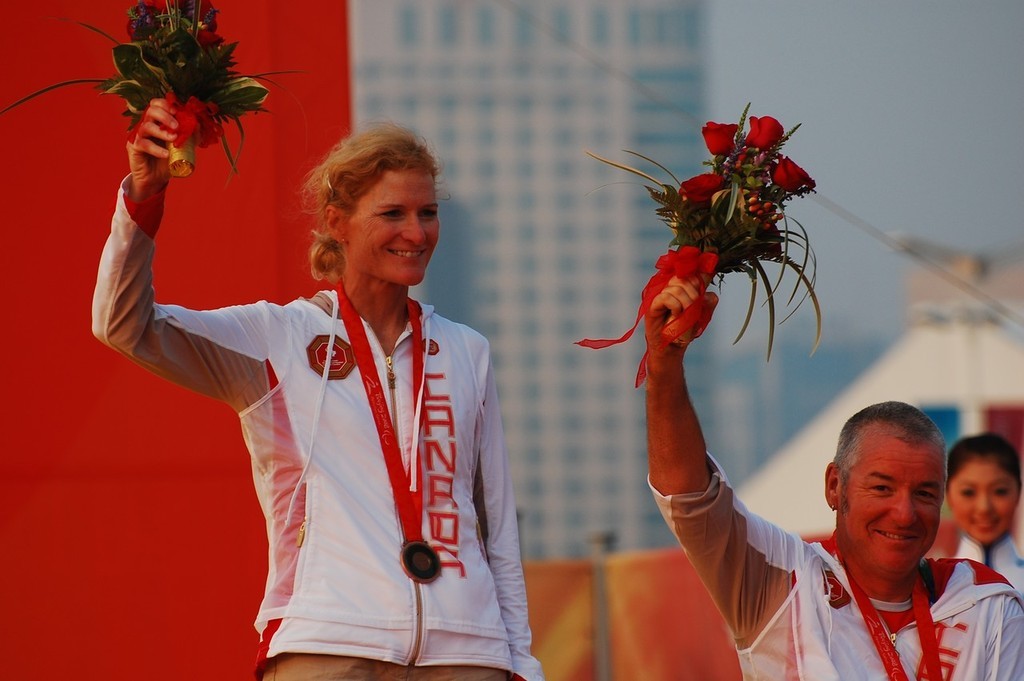 Stacie Louttit and John McRoberts (CAN) winners of the Bronze medal in the Skud 18 - 2008 Paralympics - Qingdao © Dan Tucker http://sailchallengeinspire.org/